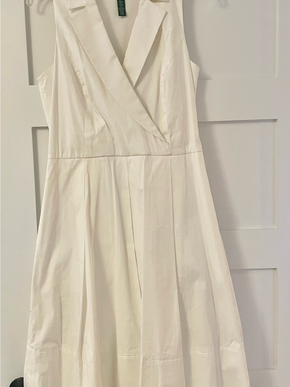 Ralph Lauren Collared White Sleeveless Dress